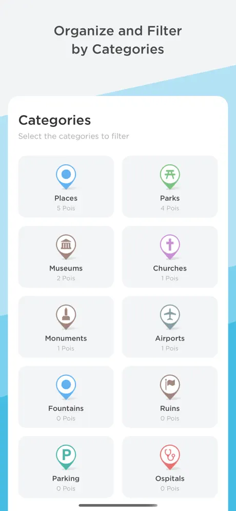PlaceMapper category filters