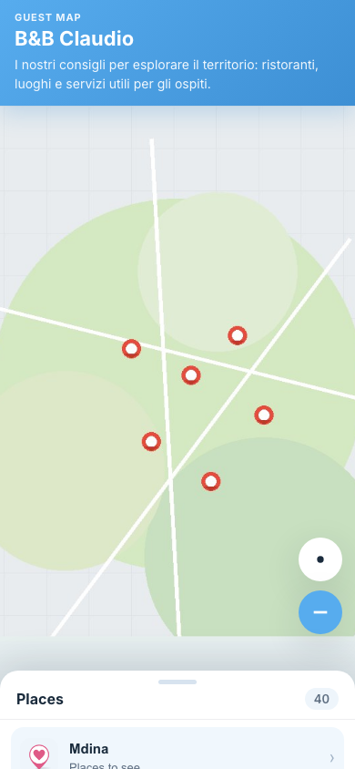 PlaceMapper guest map on mobile for B&Bs and hosts